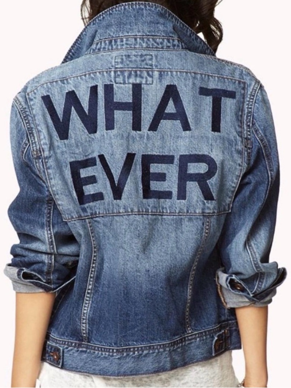Forever 21 Whatever Denim Jacket Y2K Indie Casual‎ Size M